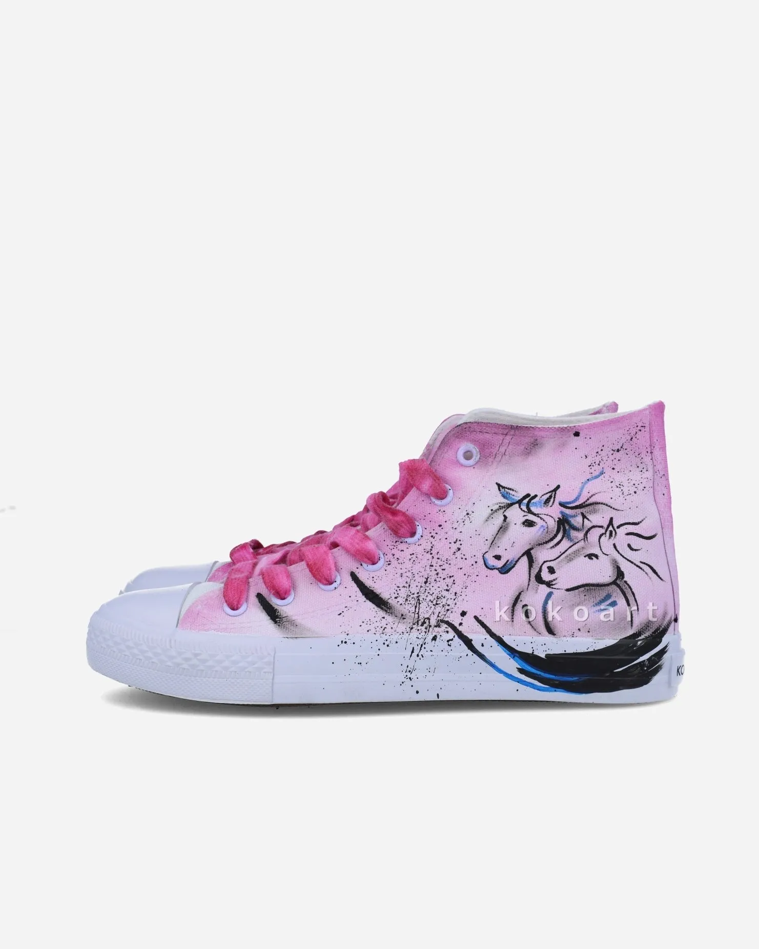 Abstract Horses Hand Painted Shoes