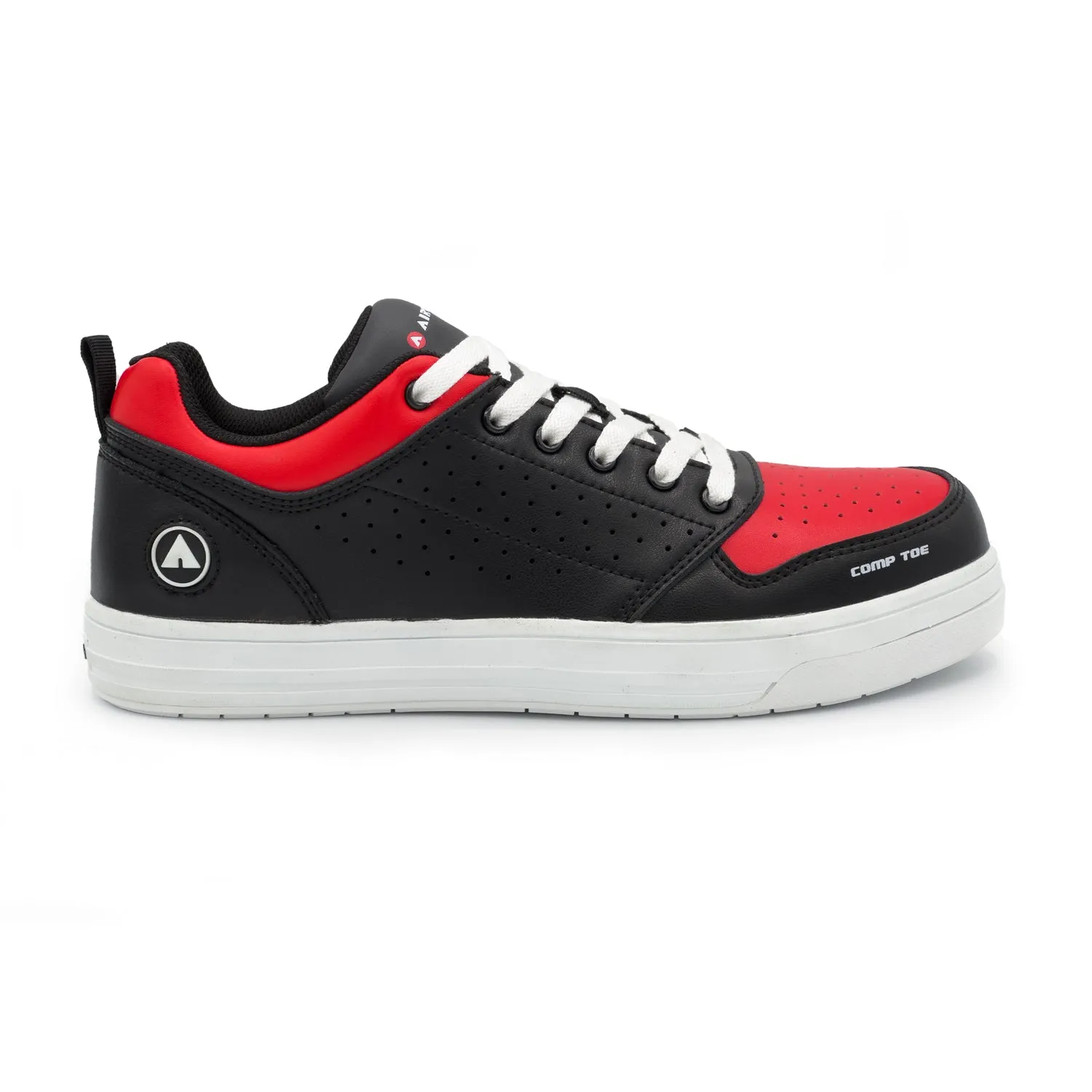 AirWalk Mens Arena Black/Red Leather CT EH Work Shoes