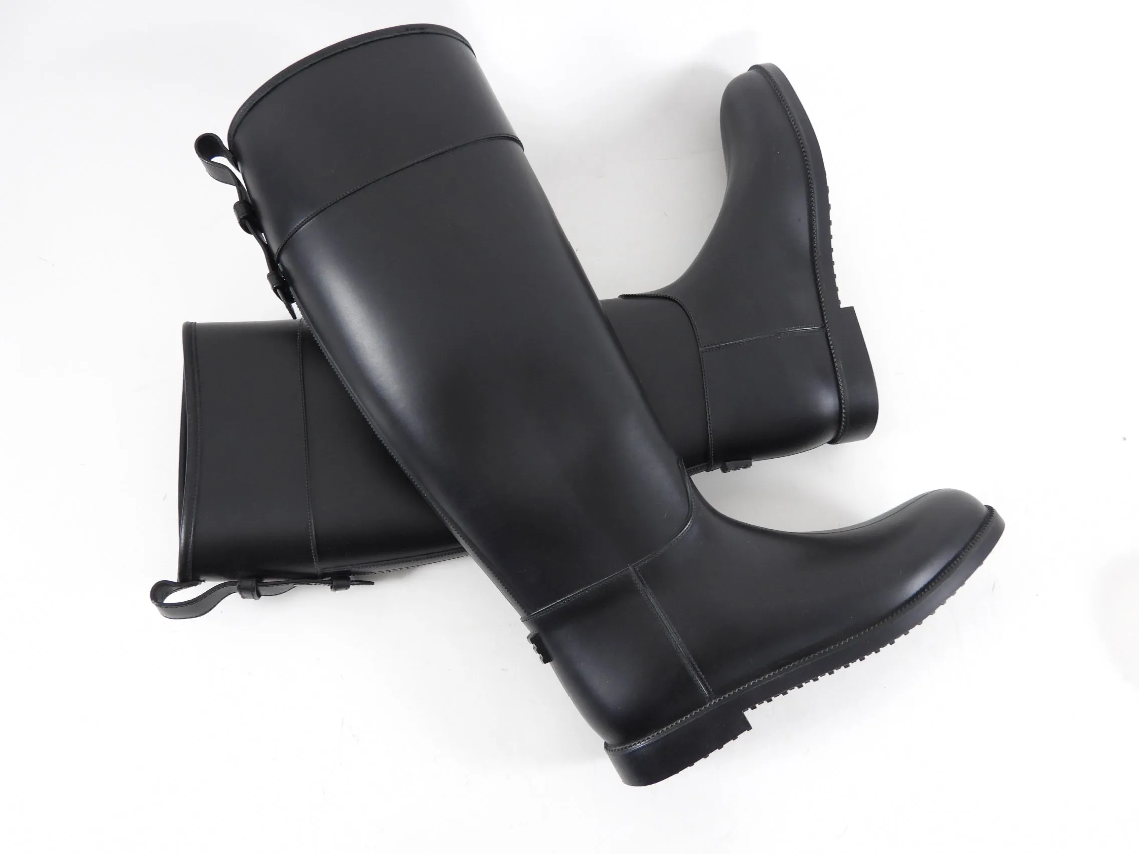 Burberry tall Black Rubber Riding Boot - 39 / 8.5