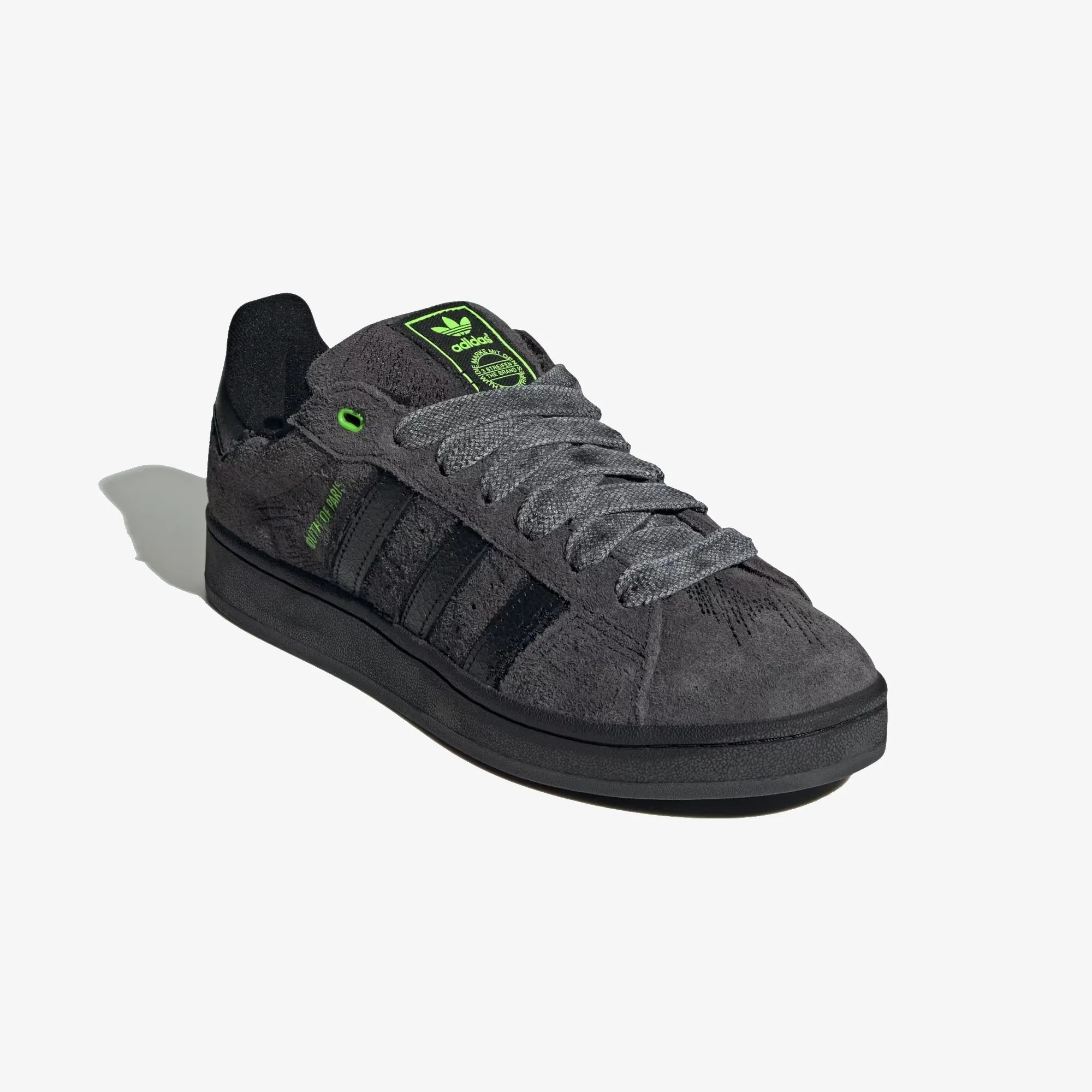 Optimized Title: CAMPUS 00S Youth Sneakers in Carbon, Solar Green, and Core Black