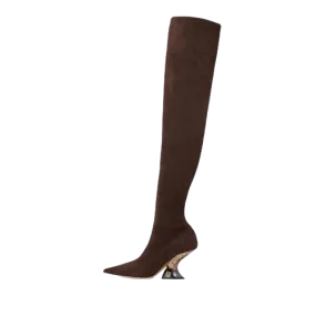 CASADEI Brown Elodie - Over The Knee Suede Boots UK 6 EU 39 👠