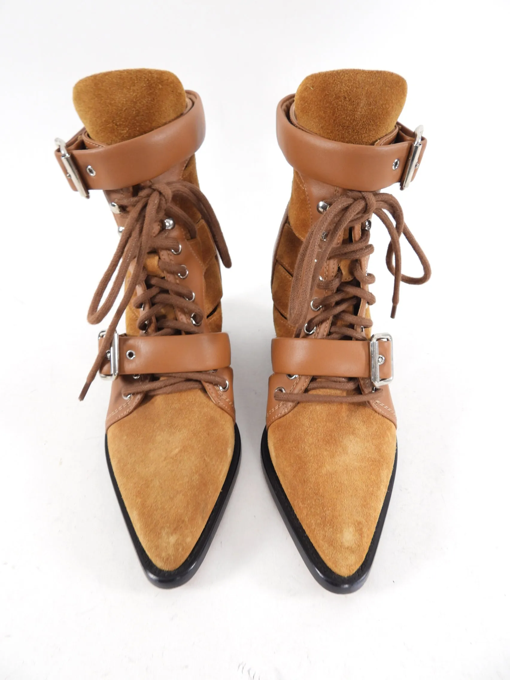 Chloe Tan Leather Rylee Boots - USA 6.5