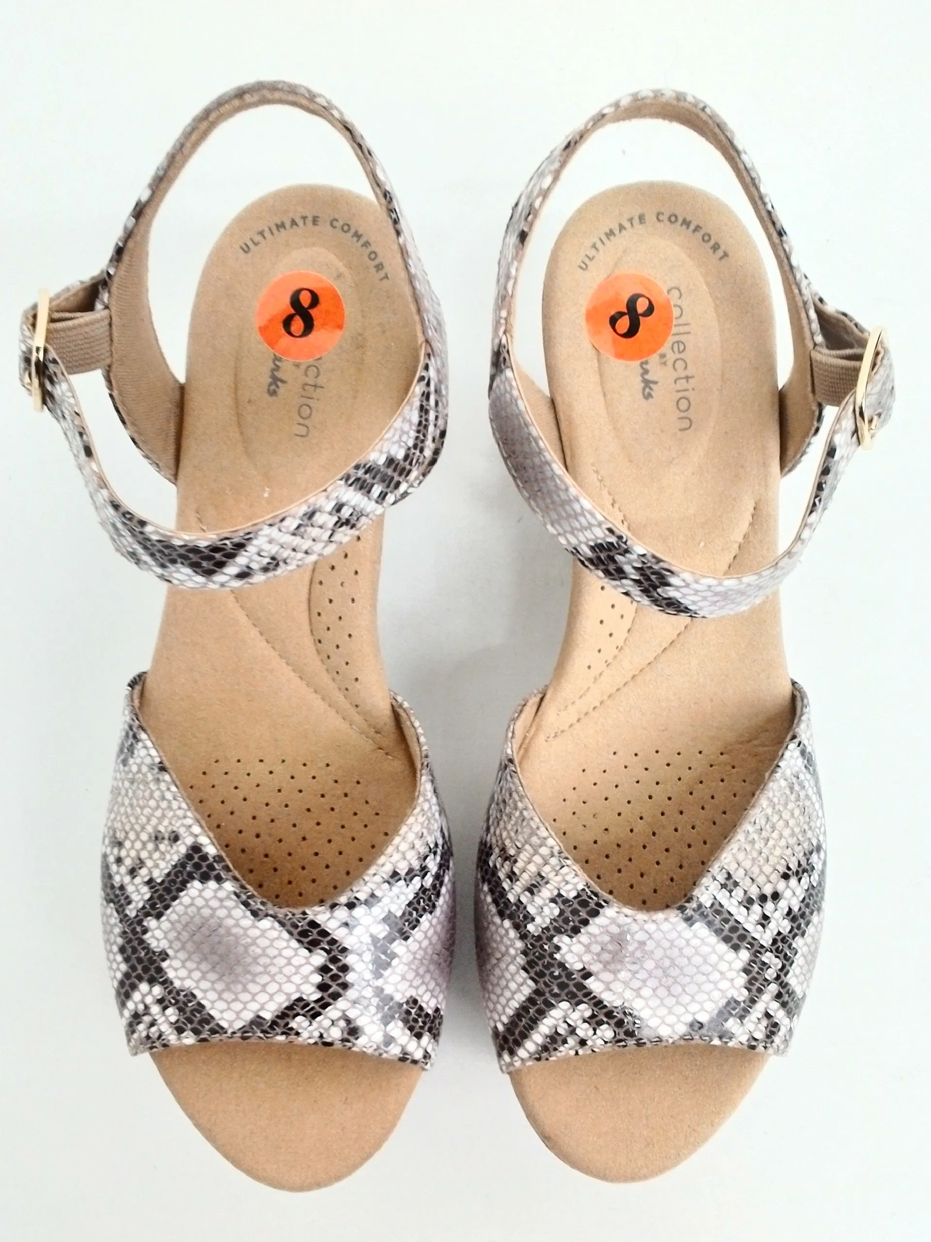 Clarks Women's Snake Print Wedge Size 8 M