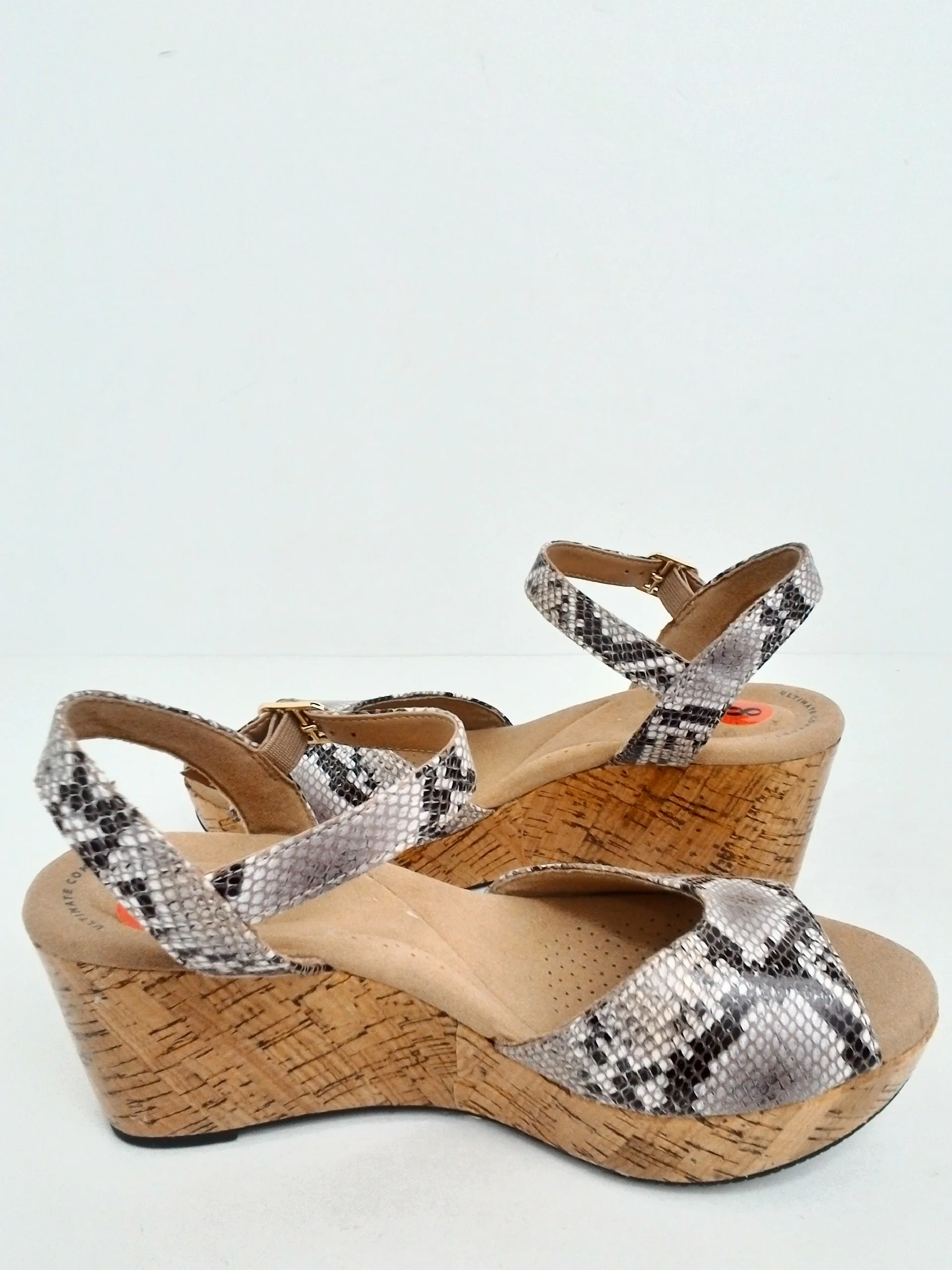 Clarks Women's Snake Print Wedge Size 8 M