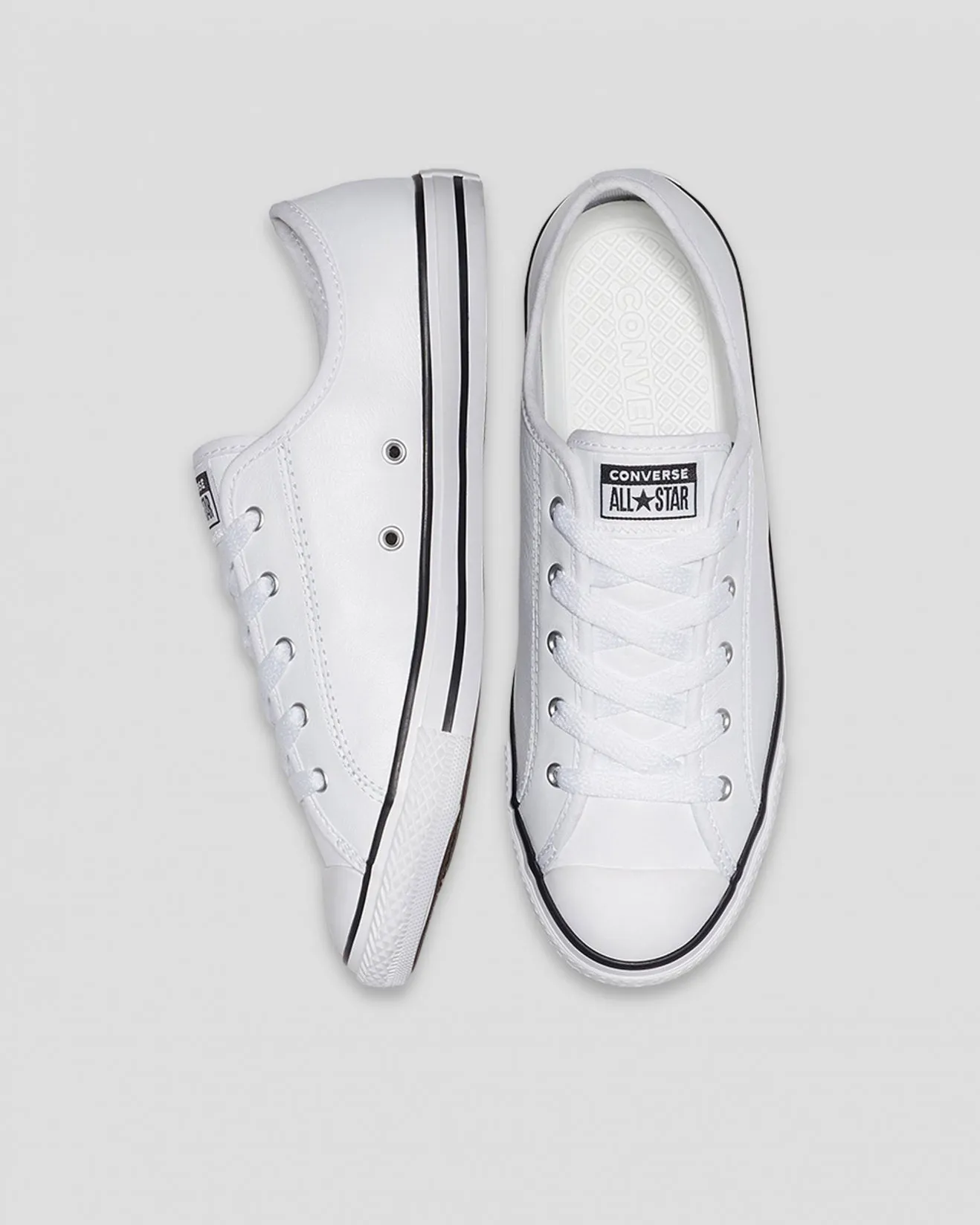 Converse Womens Chuck Taylor All Star Dainty Leather Low Top White