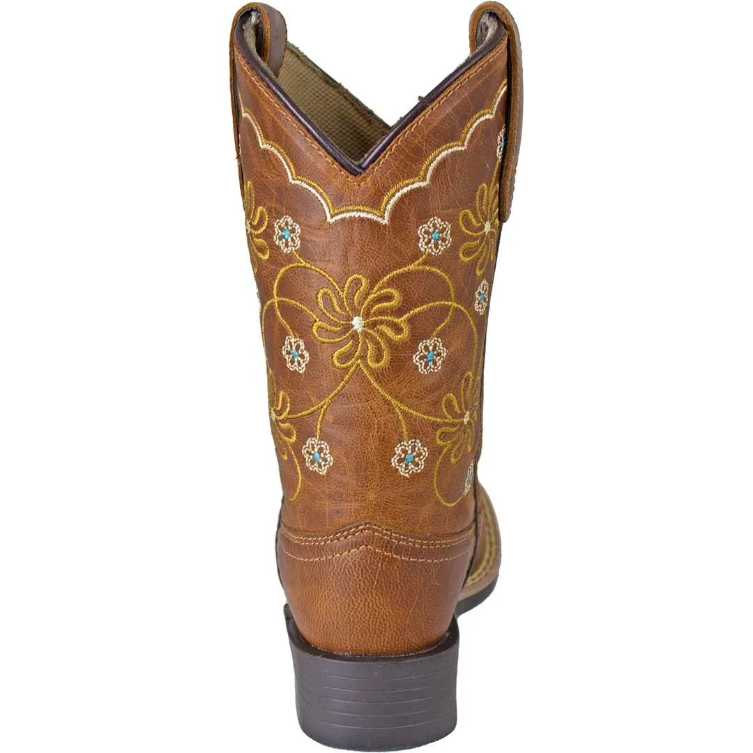 Cowgirl Legend Girls' Floral Stitched Cowgirl Boots