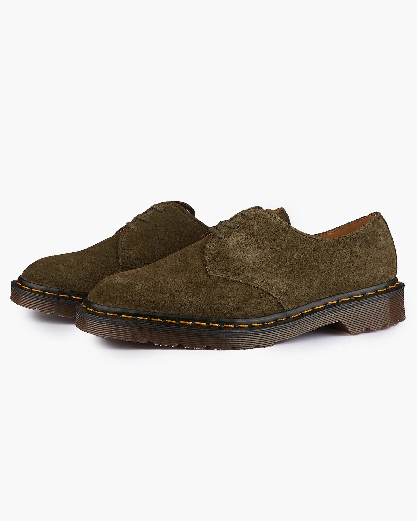 Dr Martens Made In England 1461 Buck Suede Shoes - Forest Green