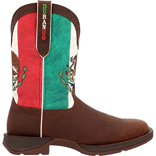 Durango Rebel Mexico Flag Western Boot, Dark Brown, 9