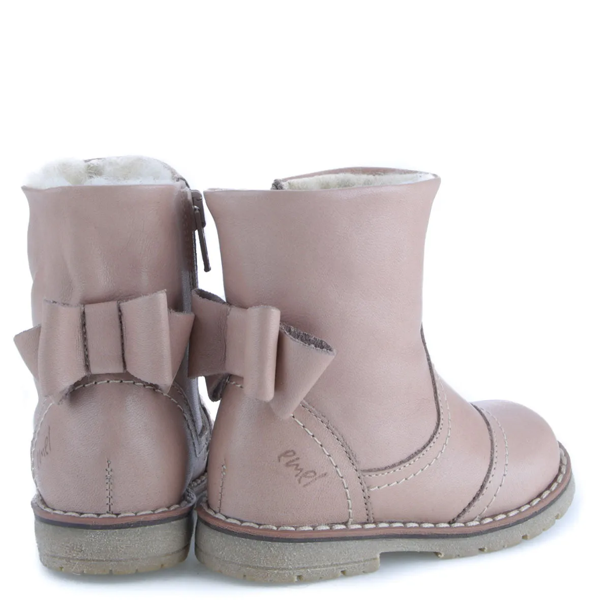 (EV2443-19) Emel winter shoes Beige bow