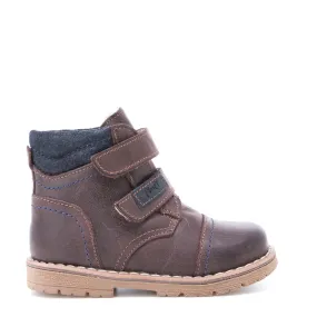 (EV2447-7/ EV2448-7) Emel velcro winter shoes - dark brown