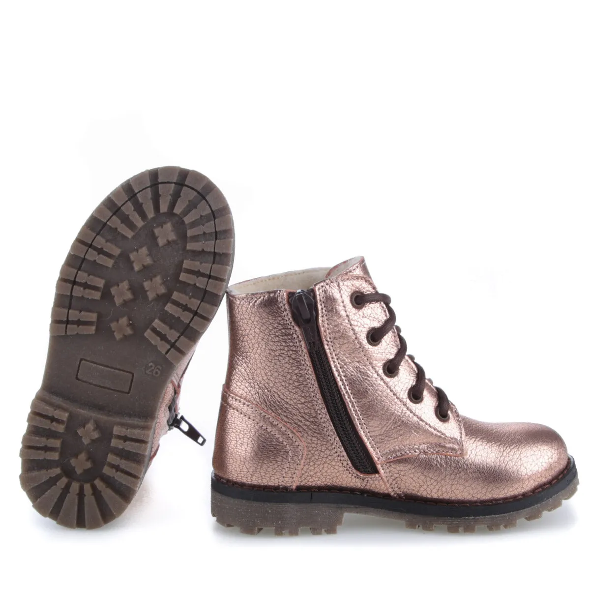 (EV2658-1) Emel winter boots Rose gold metallic