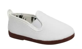 Flossy Style Pamplona Kids Espadrille Slip On Plimsolls Shoes 55 White