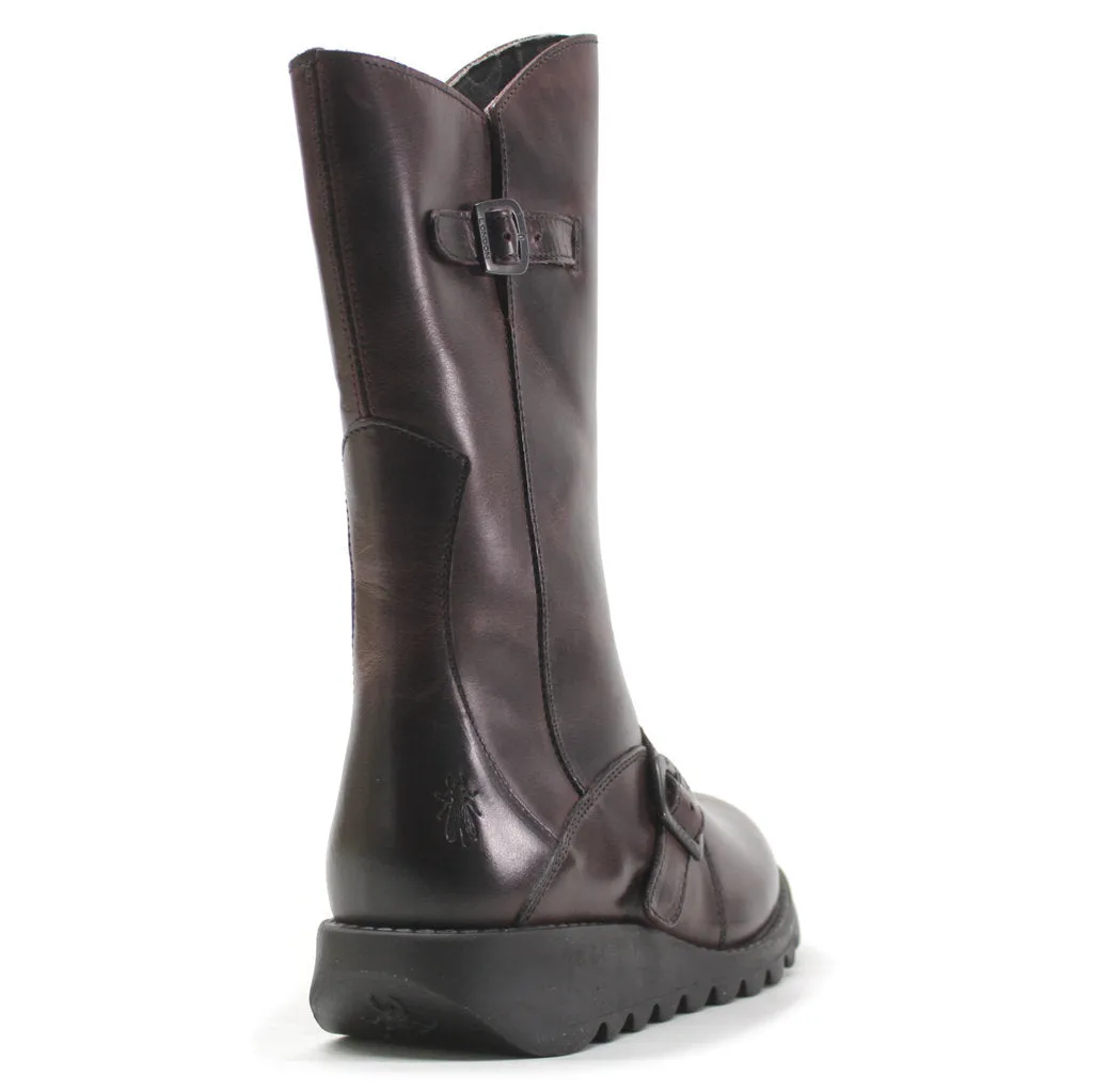 Fly London Womens Boots MES 2 Casual Zip Calf Length Rug Leather - UK 6