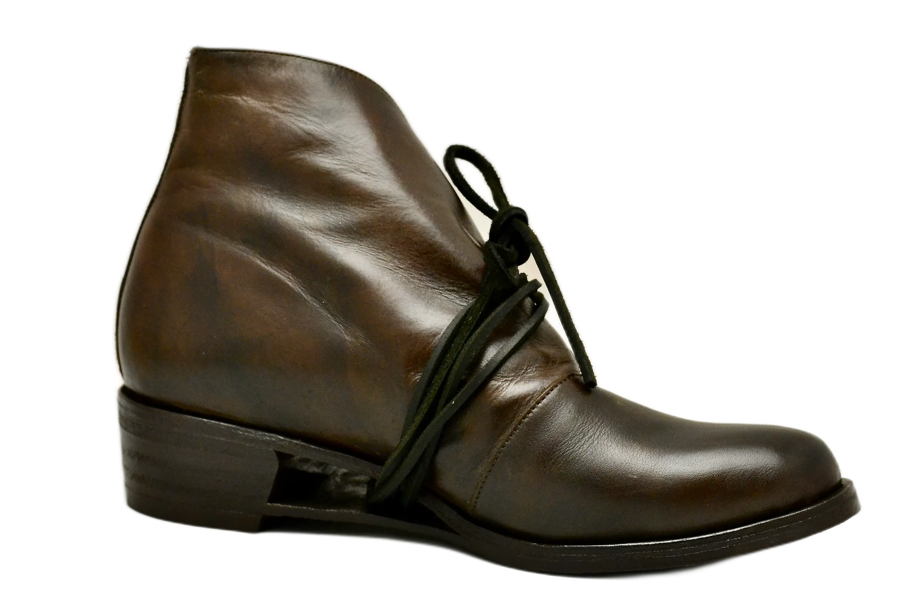 Foldover boot negative wedge |  Brown | Calf