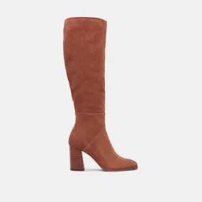 FYNN WIDE CALF BOOTS DK BROWN SUEDE