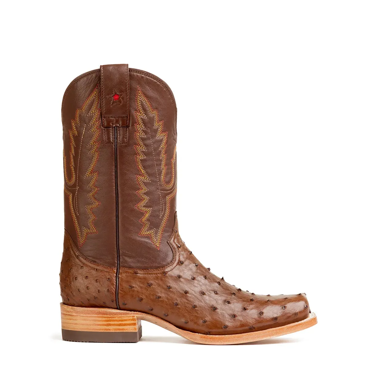 Gavel Men's Antonio Full Quill Ostrich Boots - Tobacco Brown