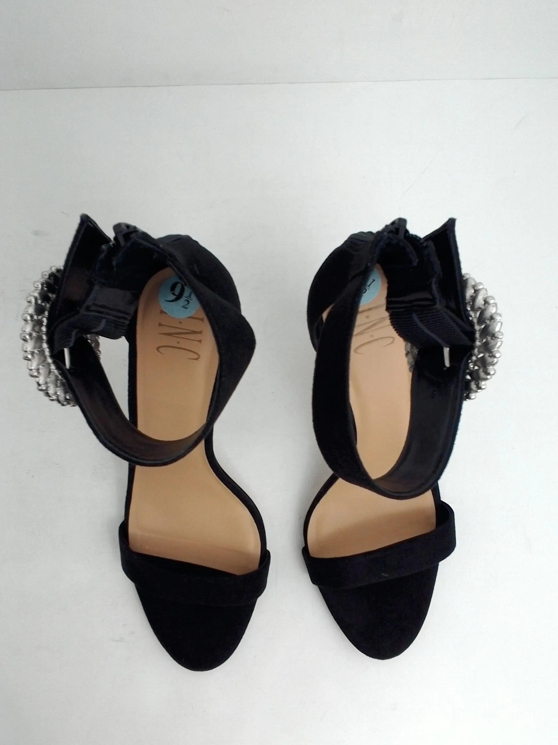 INC International Concepts Women's Reyna Black Heeled Sandal Size 9.5 M