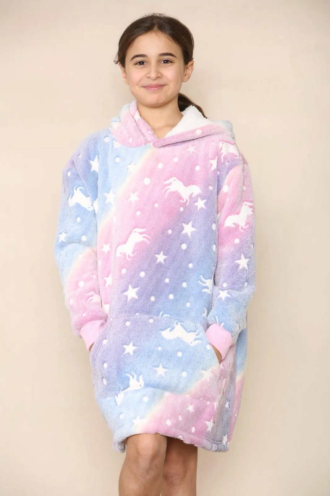 Kids Oversized Hoodie Glow in Dark Soft Blanket Hoodies UK