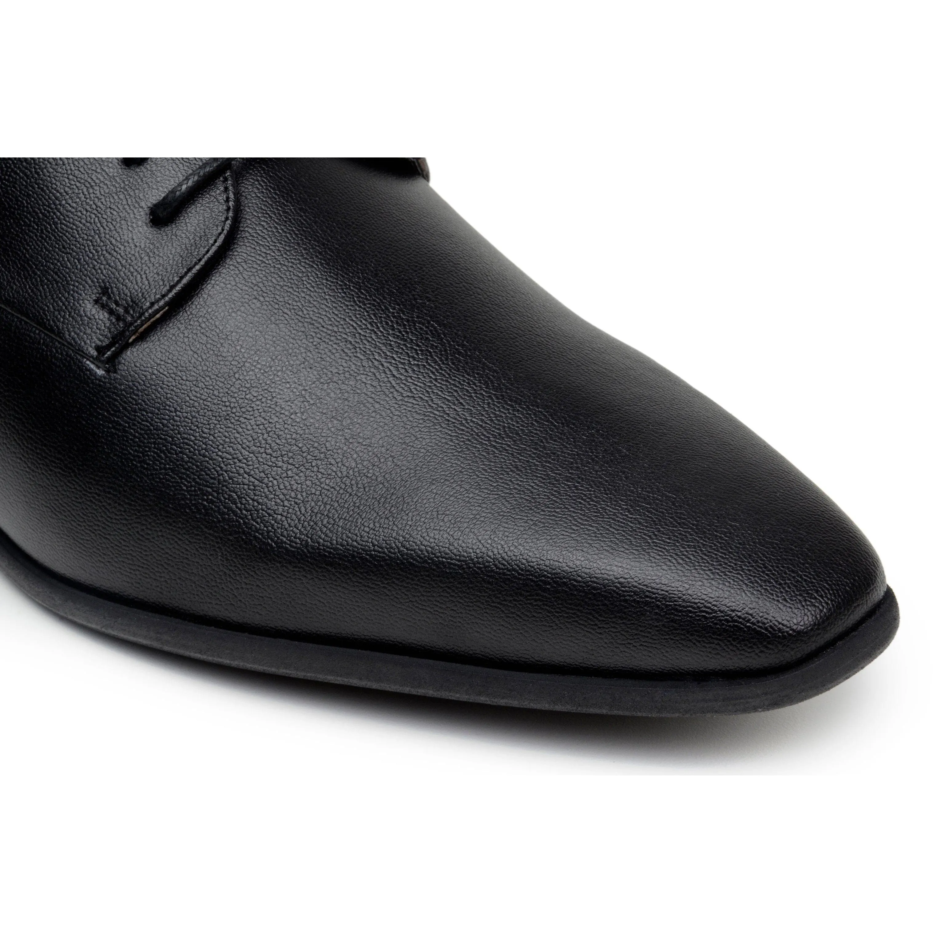 'Nero' Men's corn-leather  Derby shoe by Zette Shoes - matte black