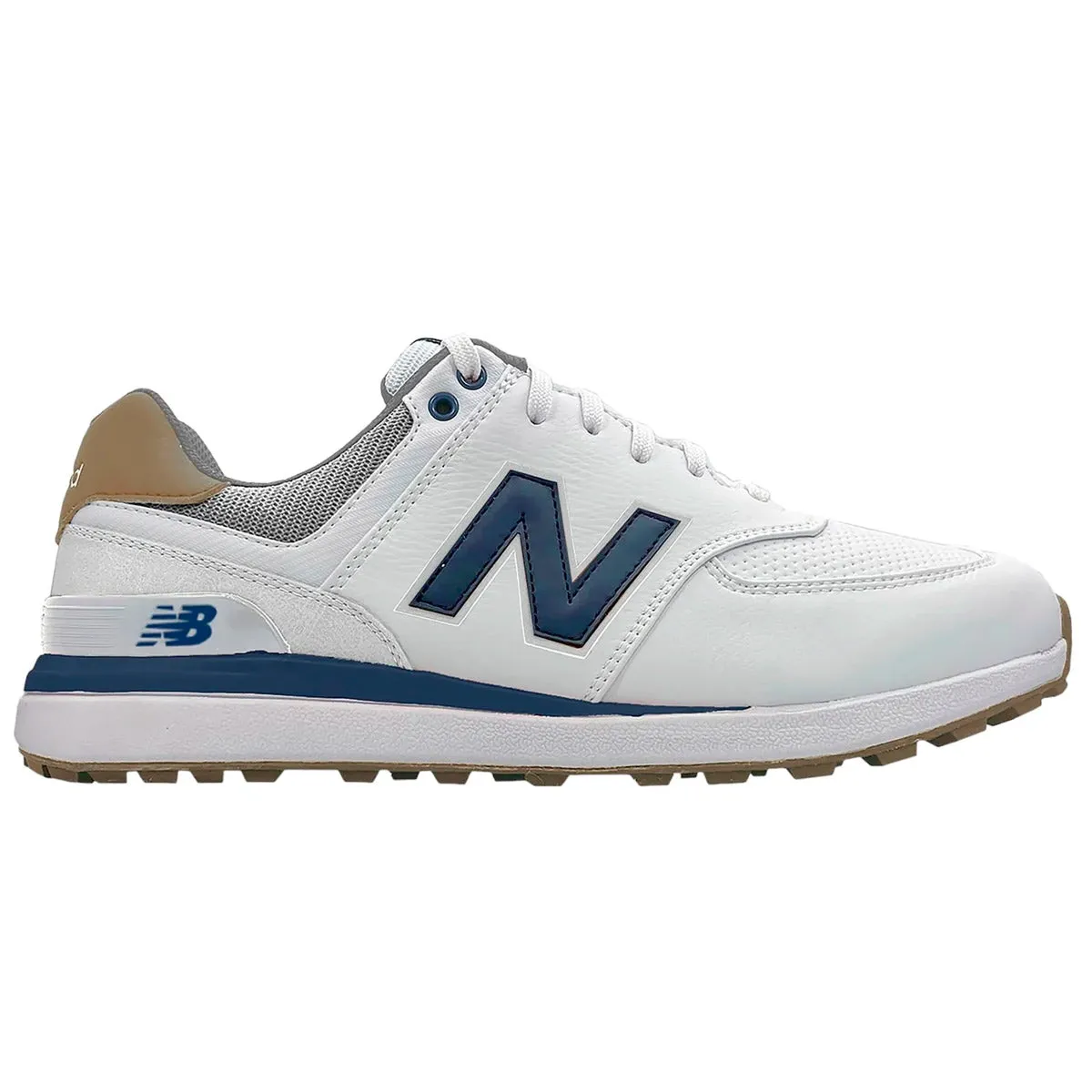 New Balance 574 Greens V2 Mens Golf Shoes - Classic White and Navy Design