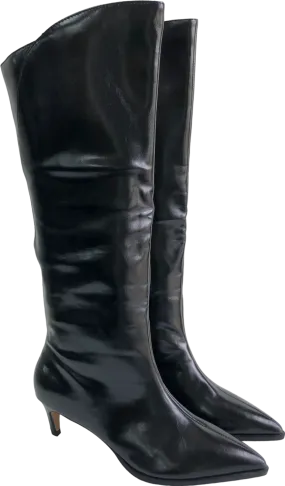 Next Black Kitten Heel Knee High Boots UK 5 EU 38 👠