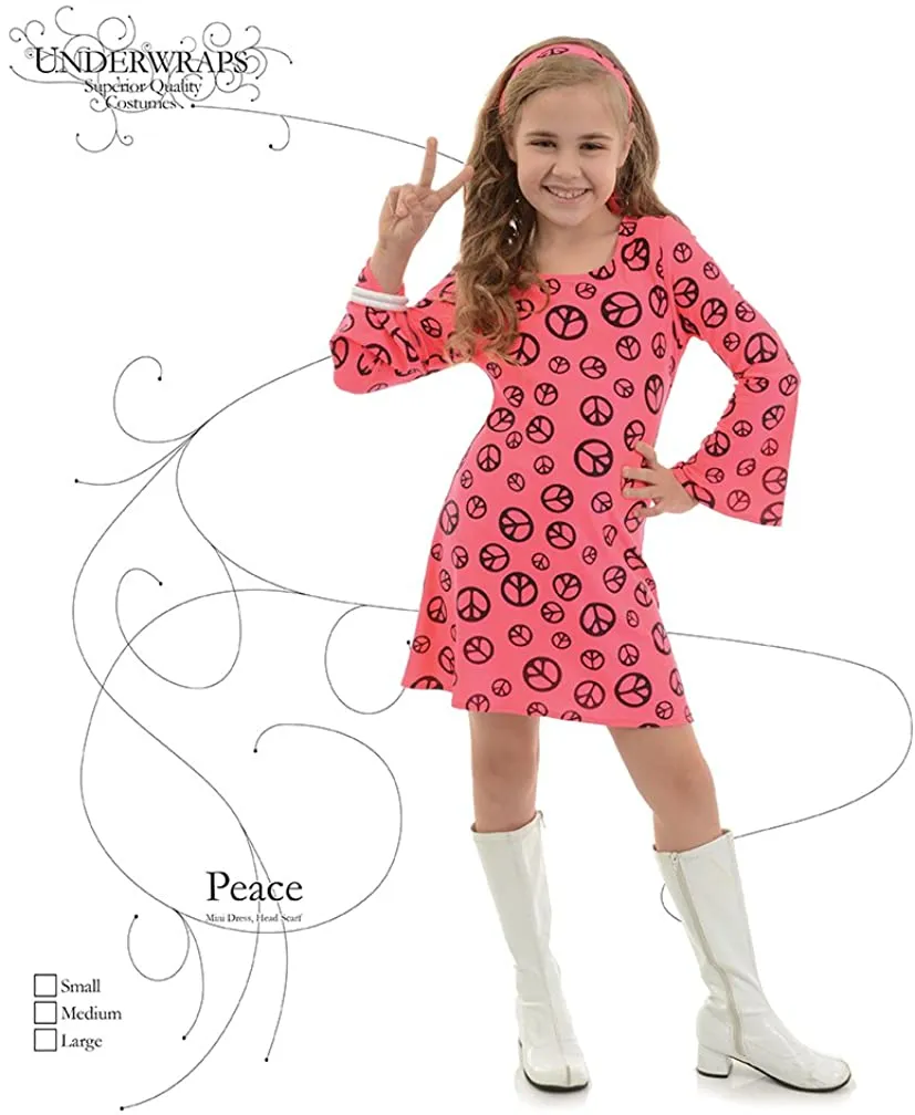 Peace Hippie Costume Dress - Child Small 4 - 6