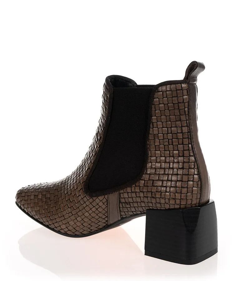 Quait 20796 Alga Trenzado Dama Brown Leather Ankle Boot