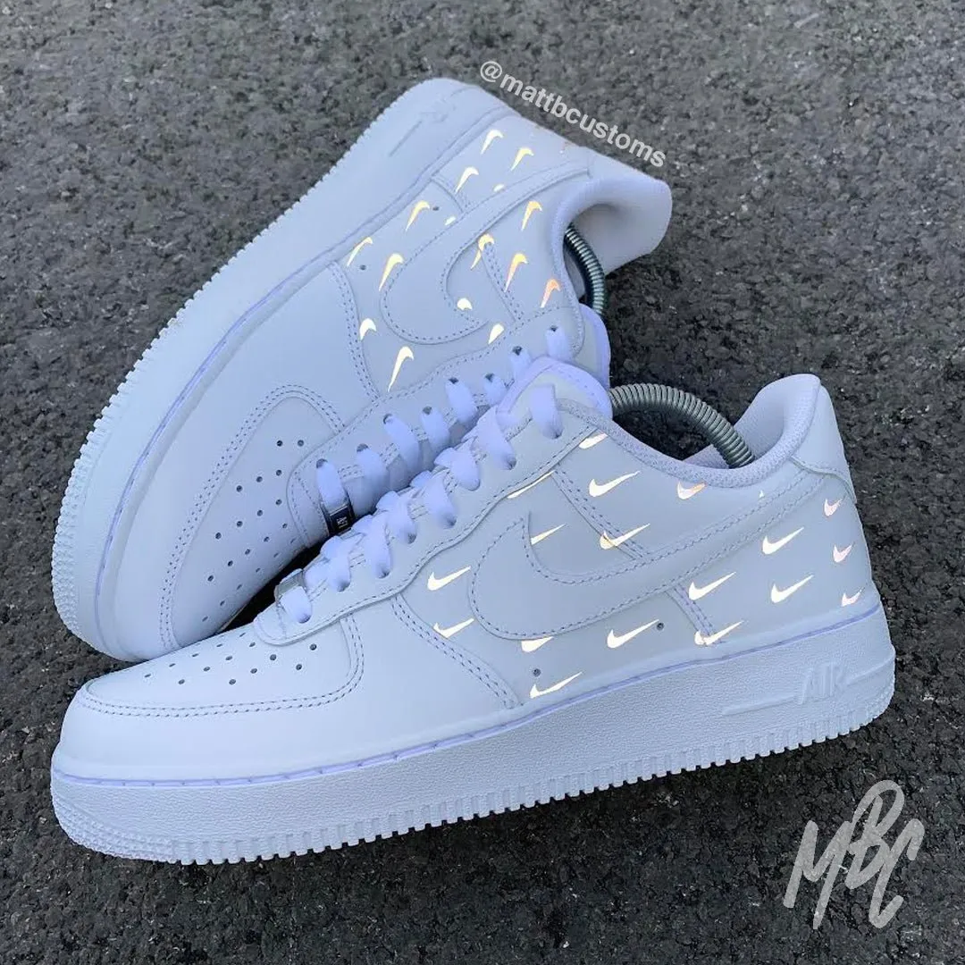 Reflective Mini Swoosh - Air Force 1 Custom