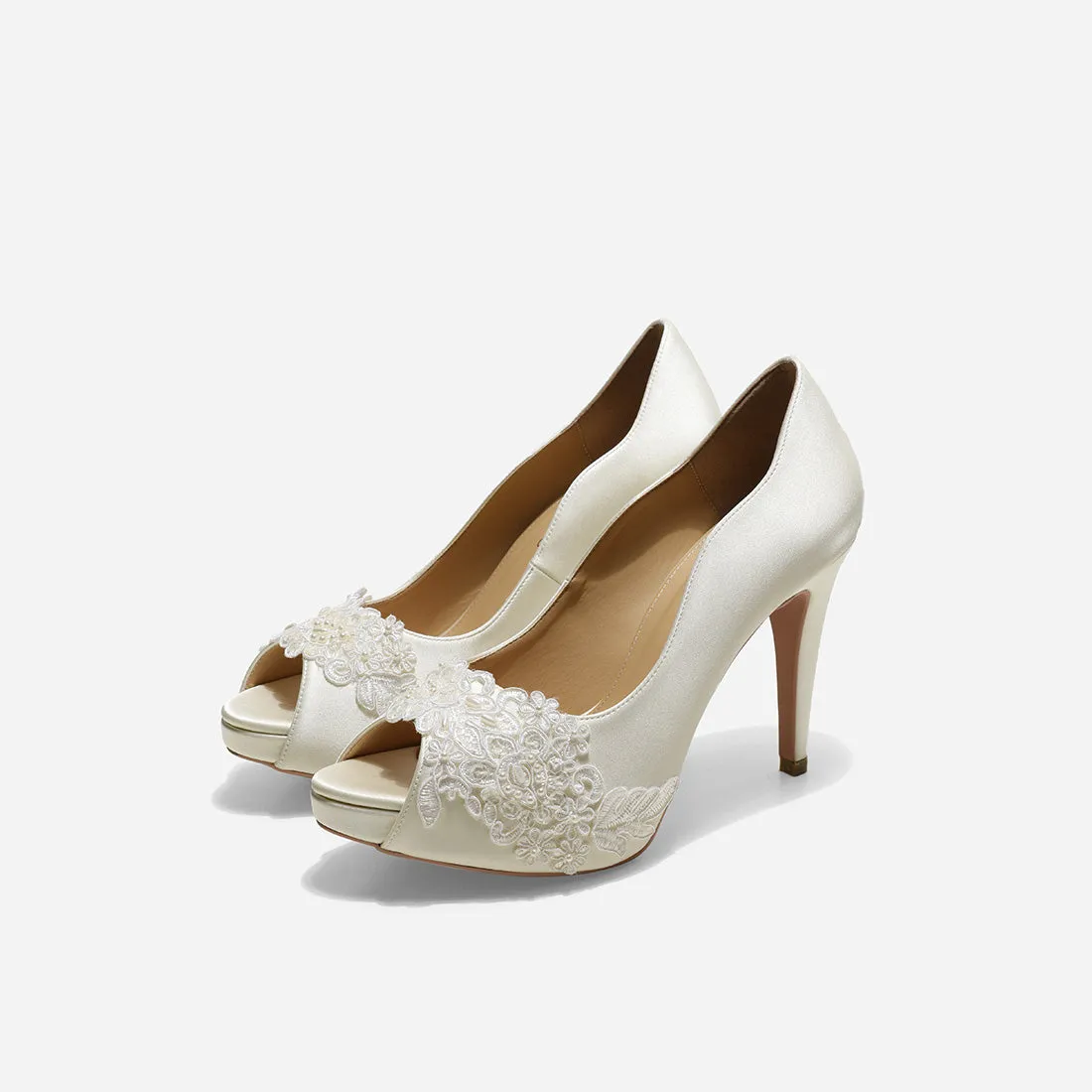 Rose Pearl White Miss Ace V2 Wedding Pumps