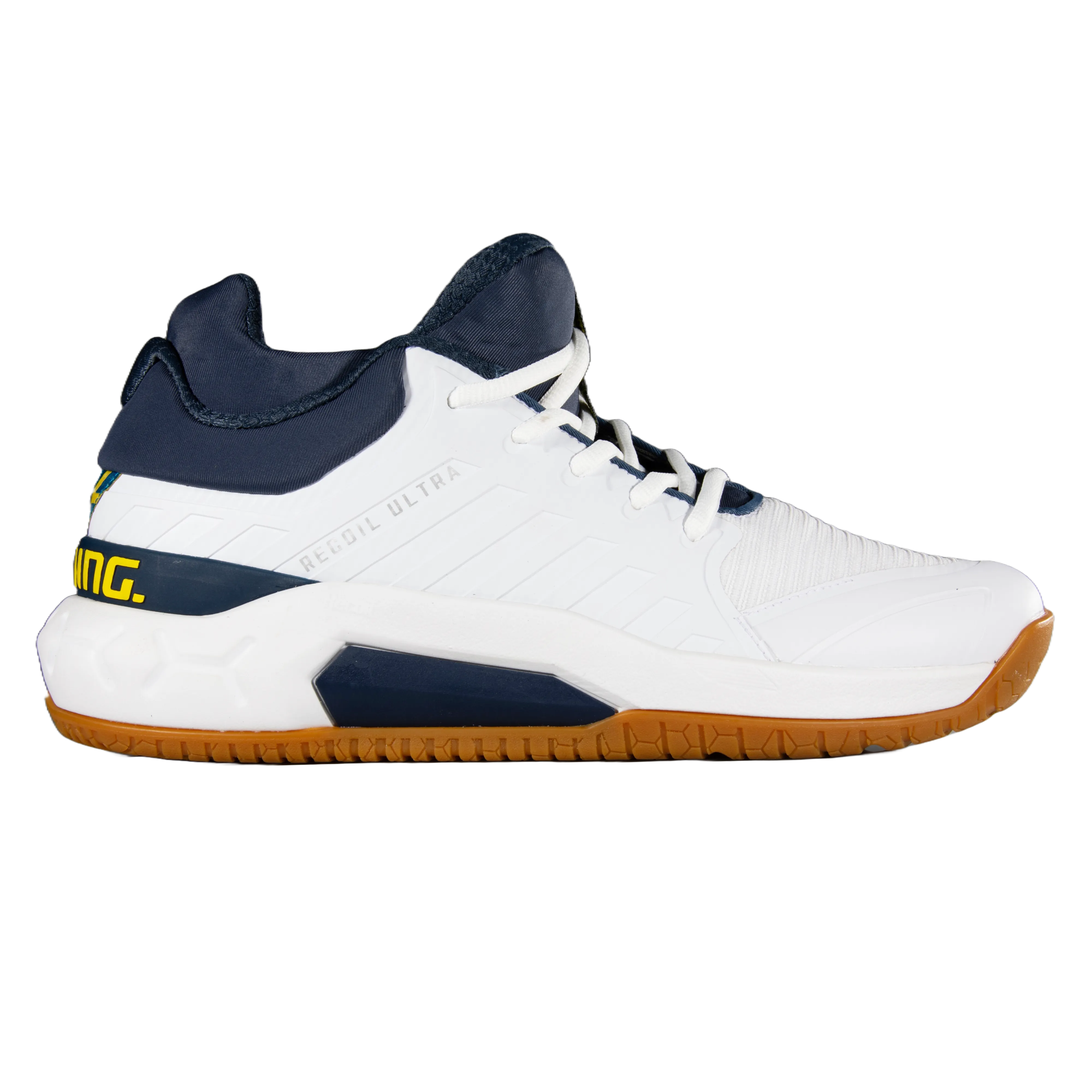 Salming Recoil Ultra Mid White Navy Unisex Court Shoe