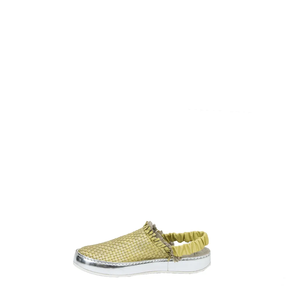 Slip On Chanel Intreccio Maltinto Laminato Yellow