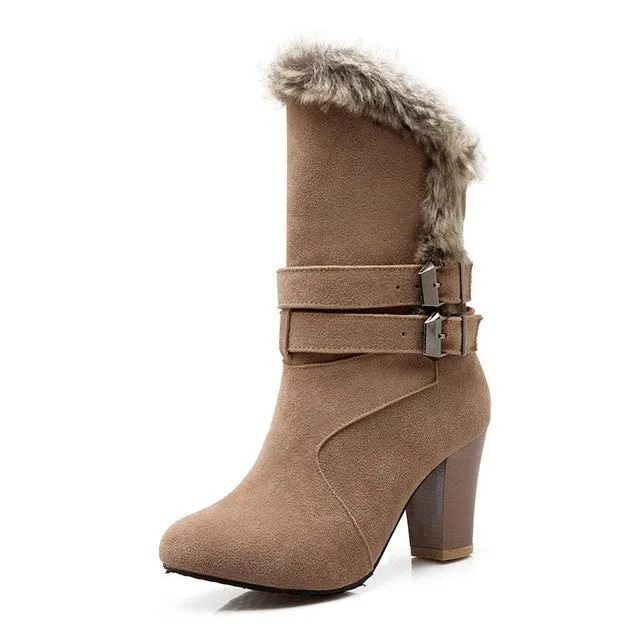 Snow boots add fur slip