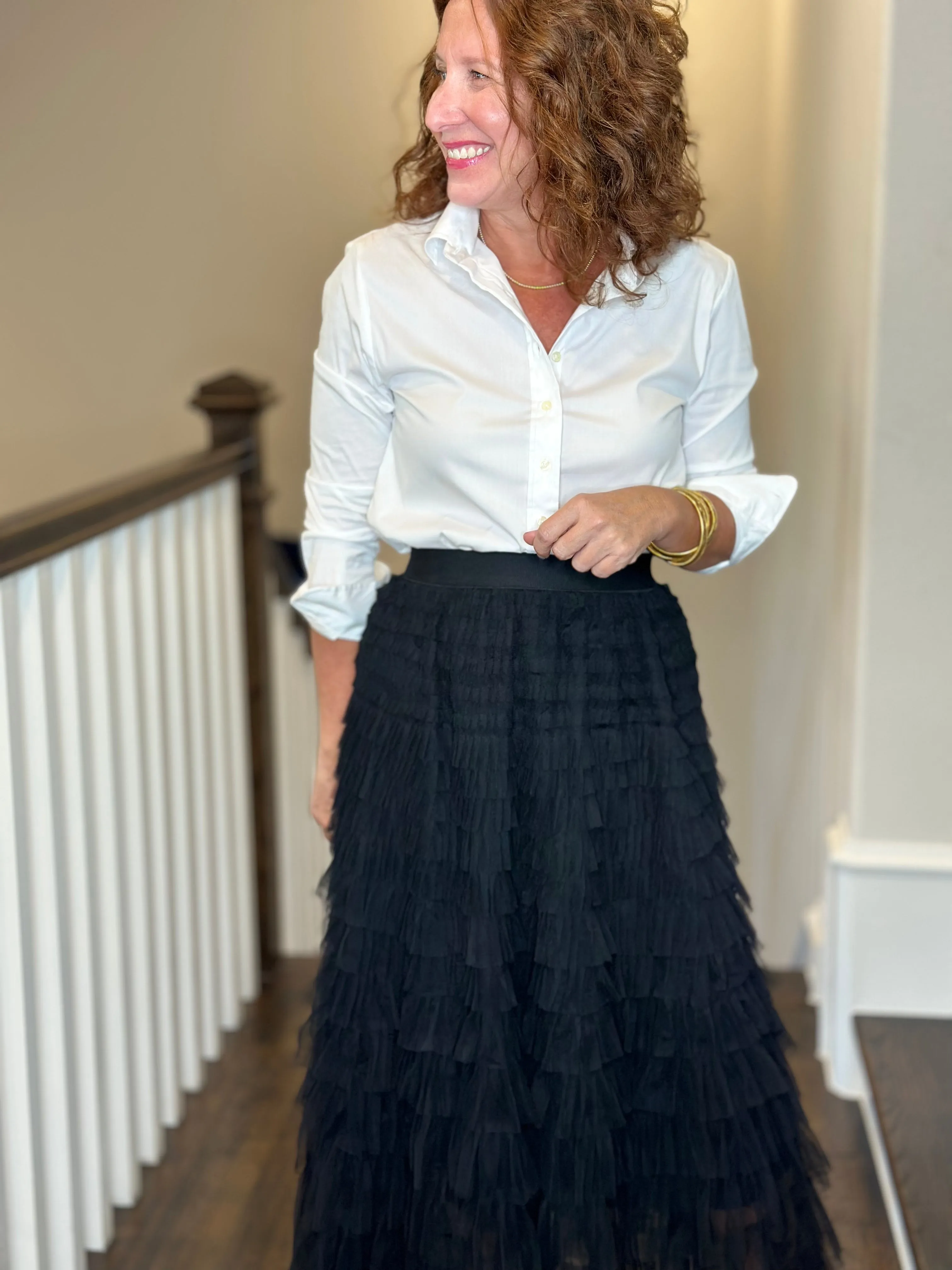 Tulle Tier Skirt in Black