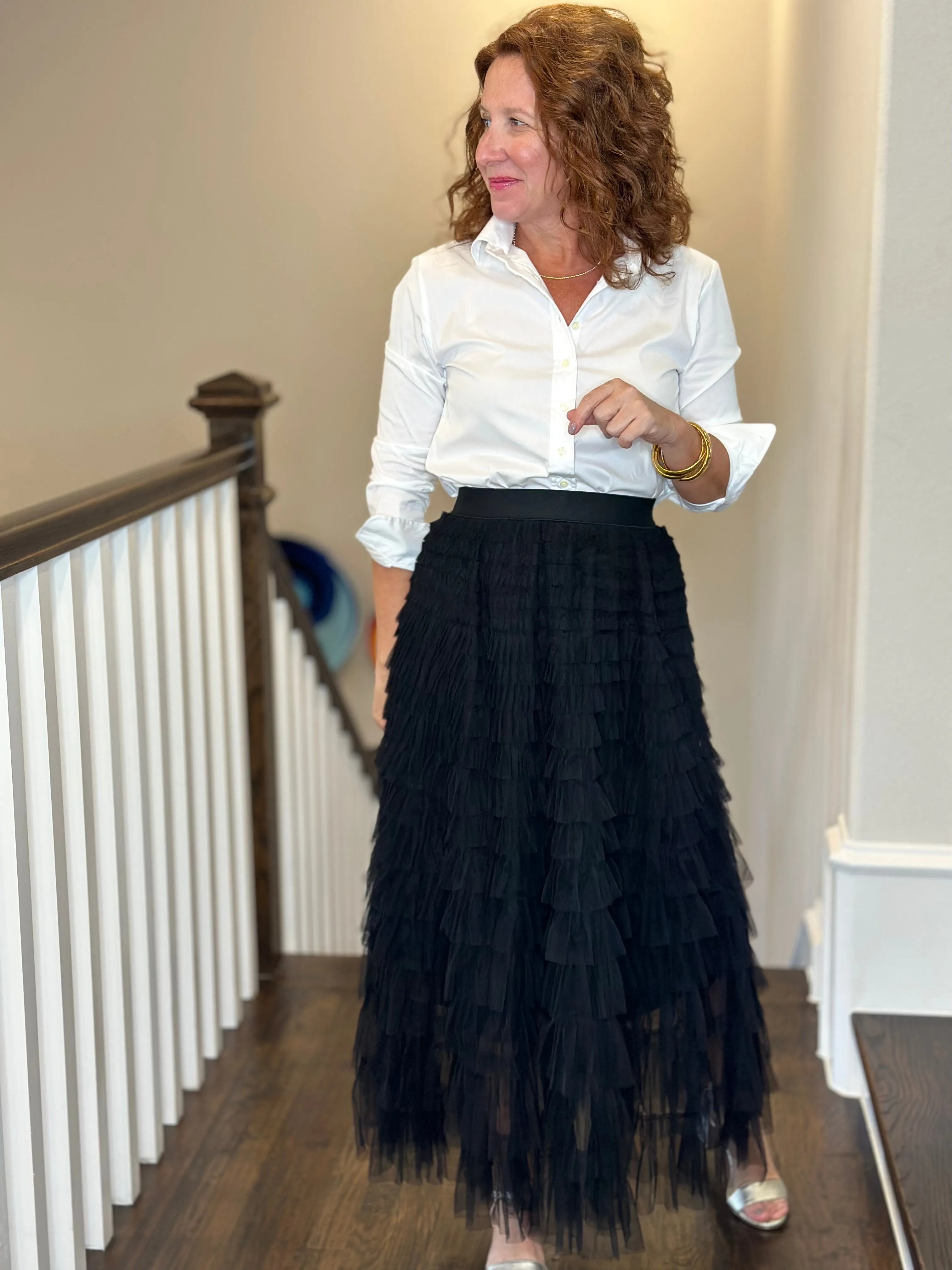 Tulle Tier Skirt in Black