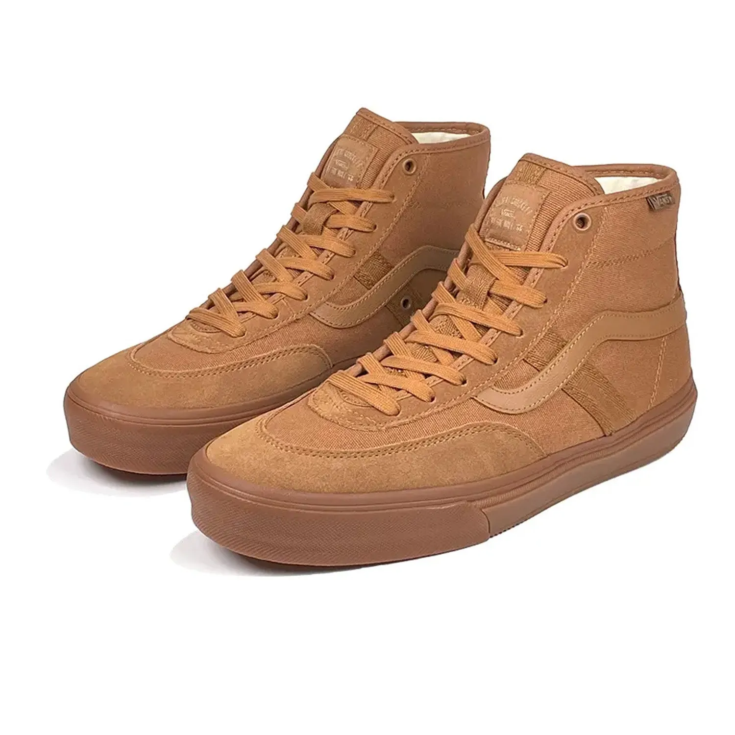 Vans Crockett High Sneakers in Rich Brown with Gum Rubber Sole