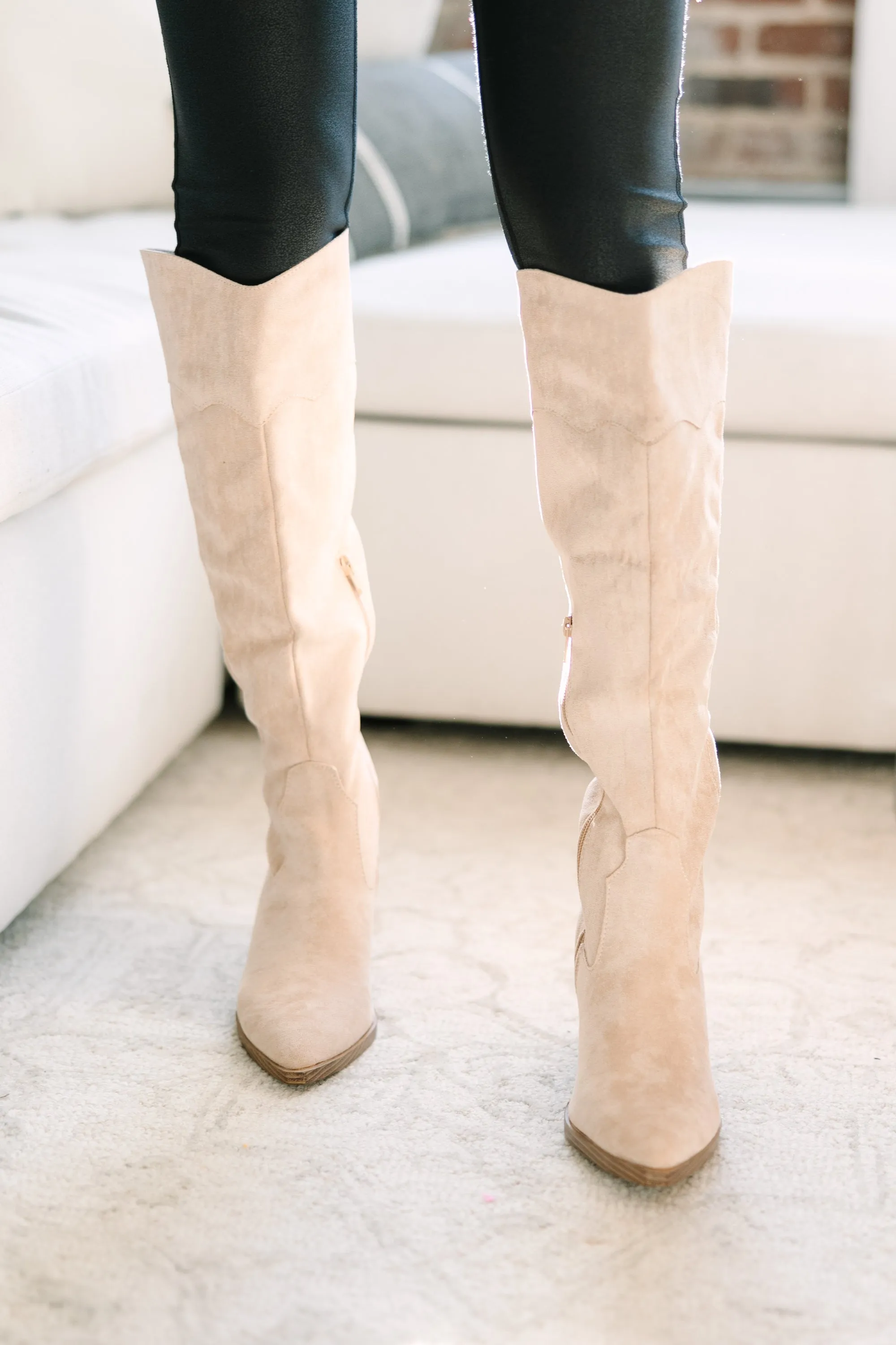 Walk It Beige Brown Western Boots