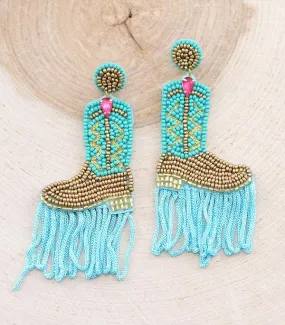 Western cowgirl boot earrings