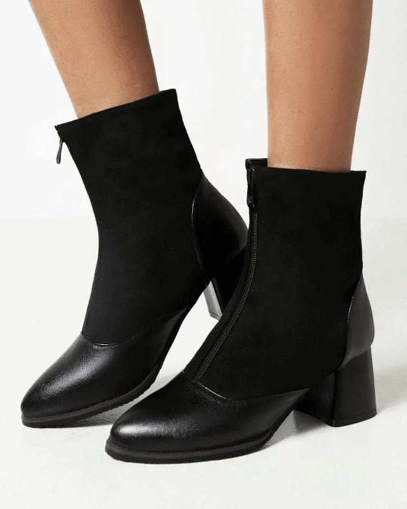 Women's Fashion Split Joint Zipper Boots