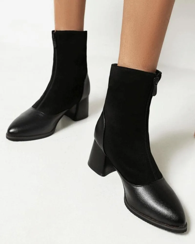 Women's Fashion Split Joint Zipper Boots