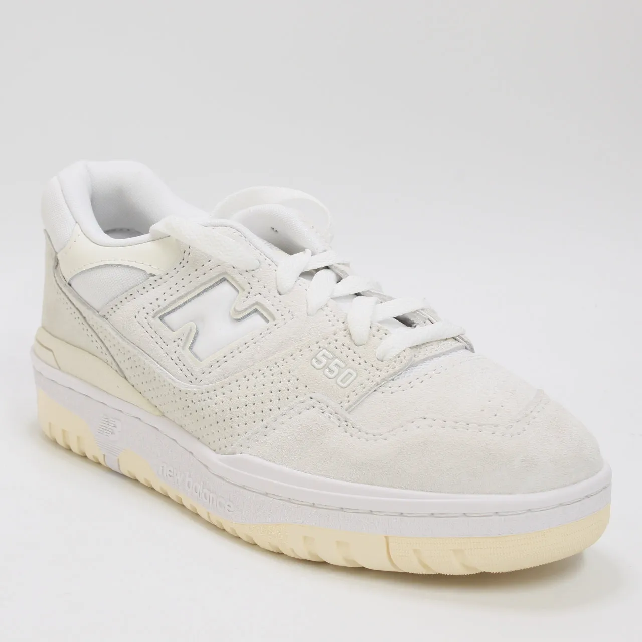 Womens New Balance BB550 White Off White Cream Trainers