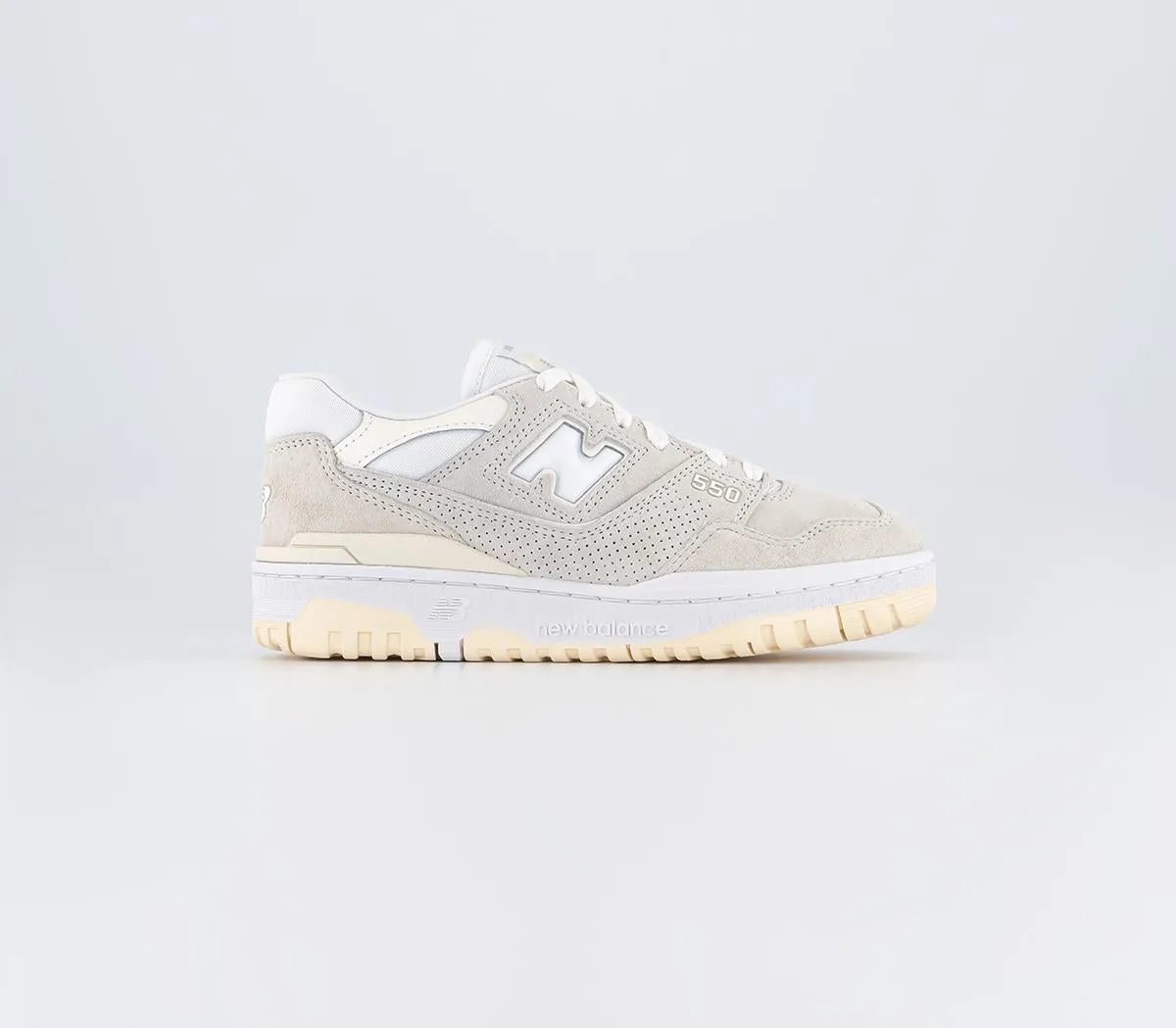 Womens New Balance BB550 White Off White Cream Trainers