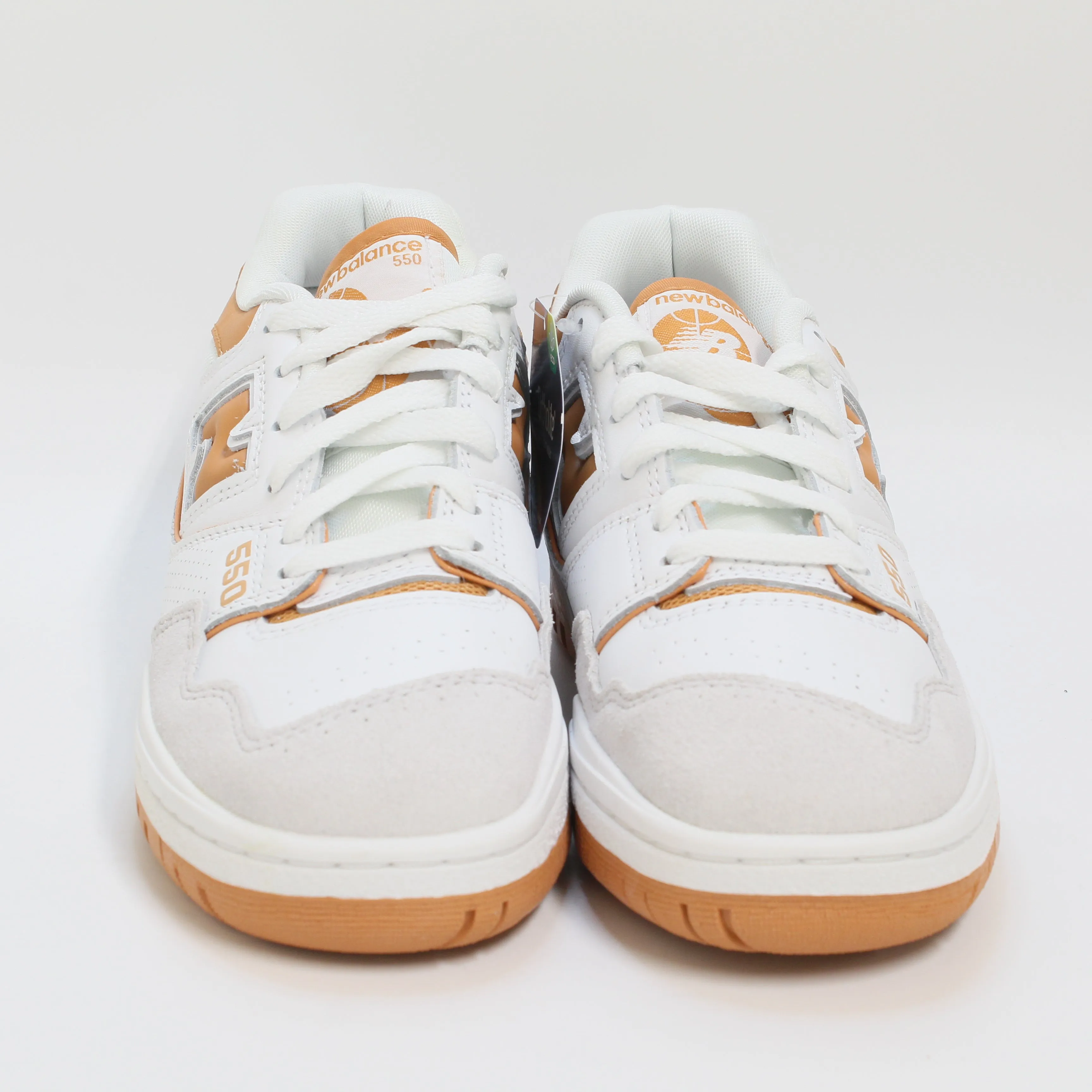 Womens New Balance BB550 White Orange Grey Trainers